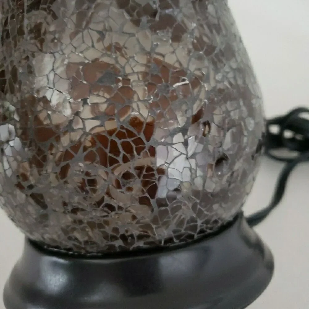 PartyLite Amaretto Swirl Wax Warmer Scent Glow Mosaic Glass Works Flaw